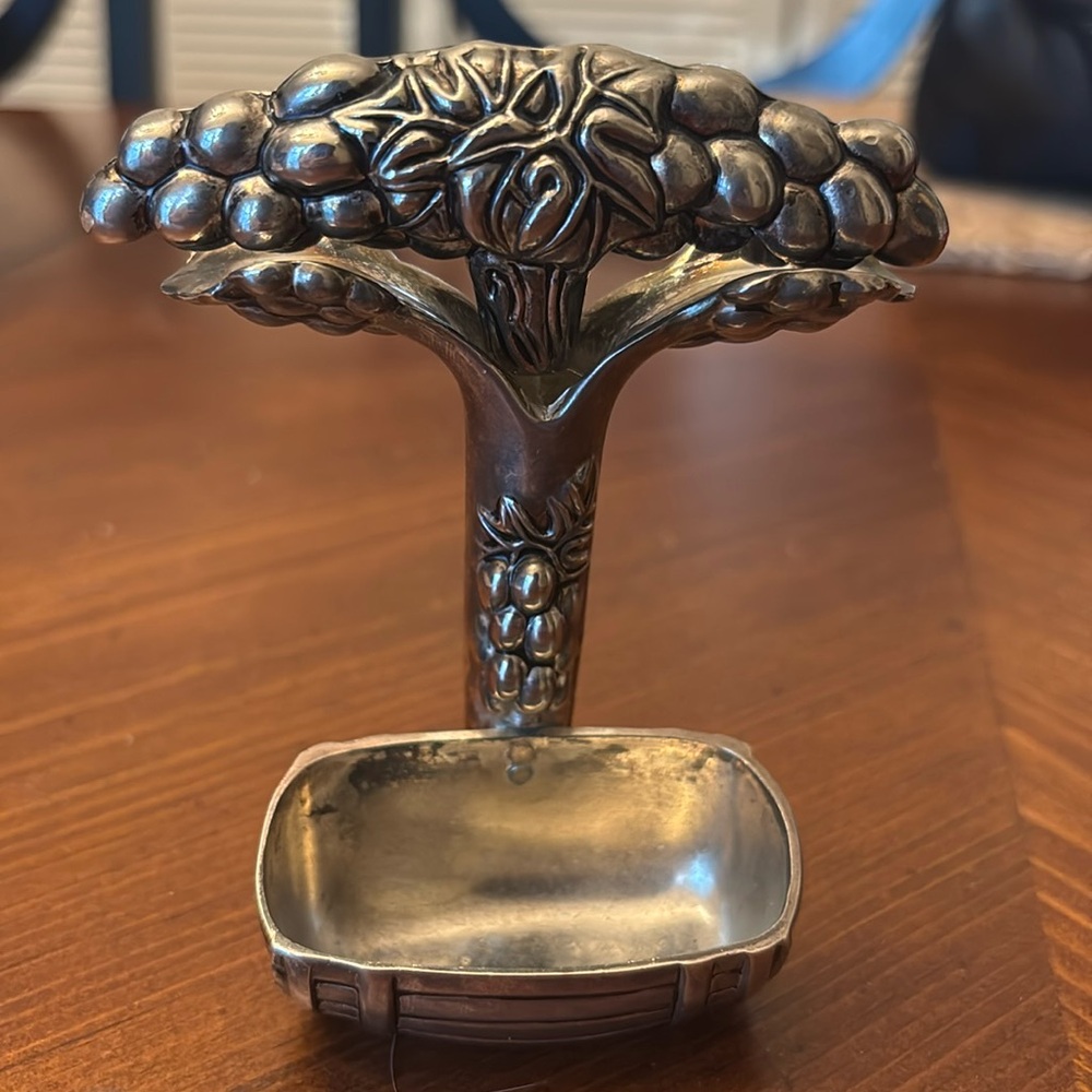 Vintage Silea Silver Plated Corkscrew and Stand grapes France 1970